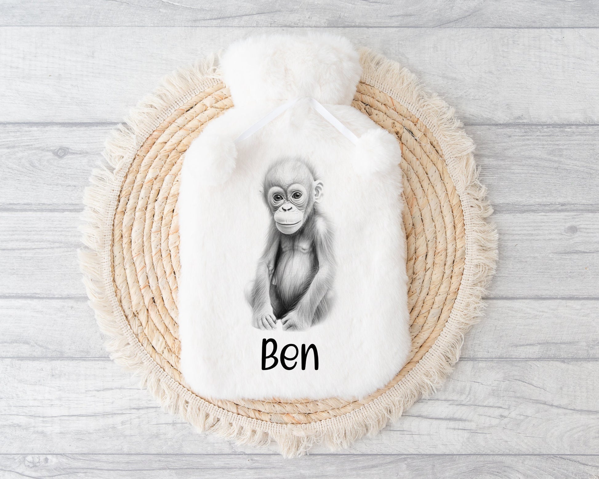 Hot Water Bottle, Hot Water Bottle Cover, Orangutang Design Hot Water Bottle, Hot Water Bottle Gift Set