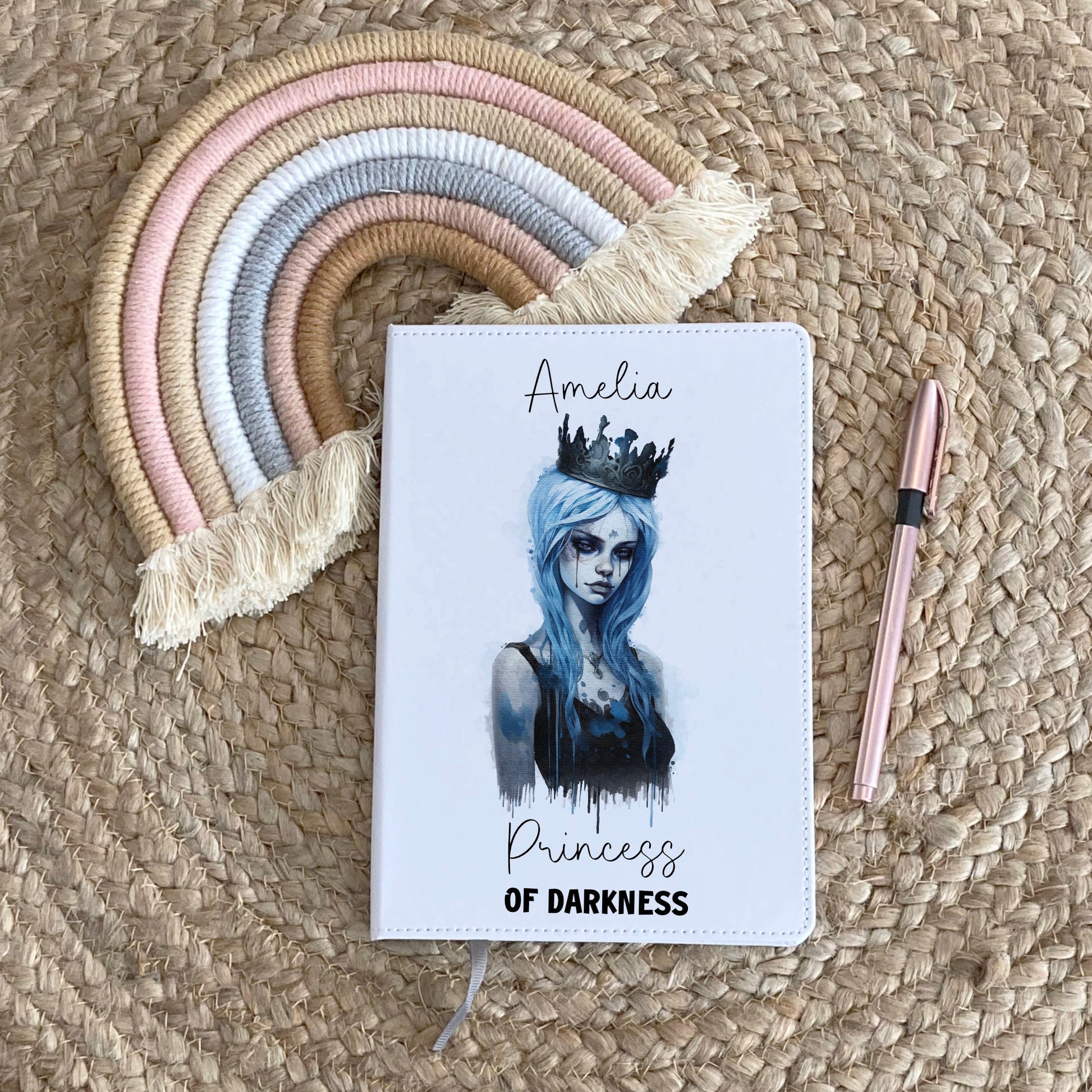 Princess Of Darkness Notebook, Gift For Goth Girl, Personalised Notebook, Goth Girl Gift, Xmas Gift