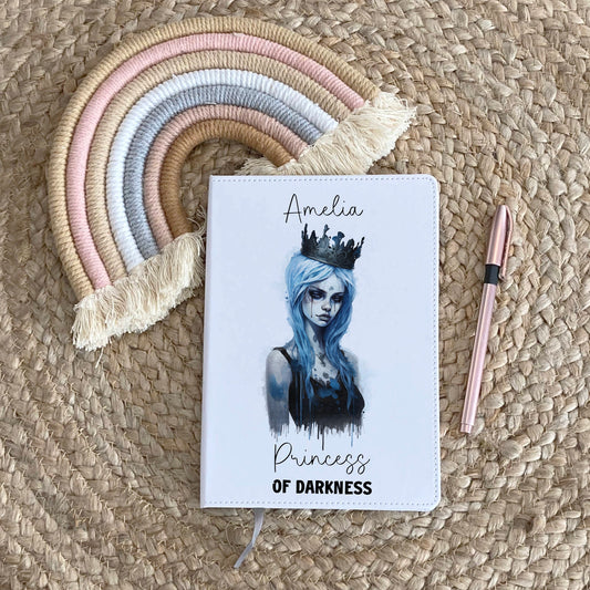 Princess Of Darkness Notebook, Gift For Goth Girl, Personalised Notebook, Goth Girl Gift, Xmas Gift