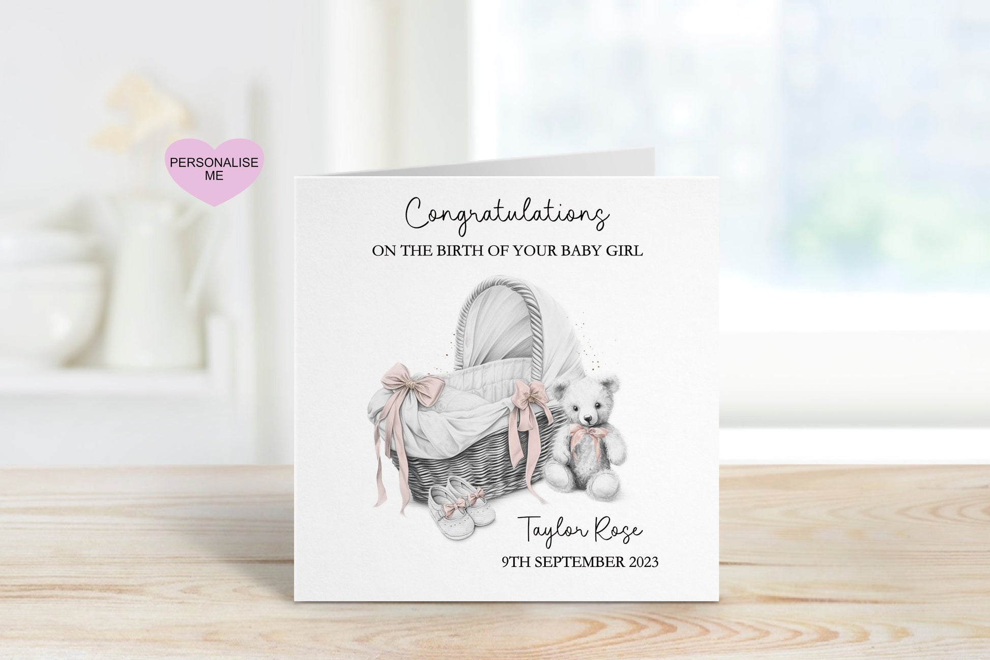 New Baby Granddaughter Card, Welcome To The World, Baby Girl Card, Congratulations New Baby Card, New Granddaughter Card