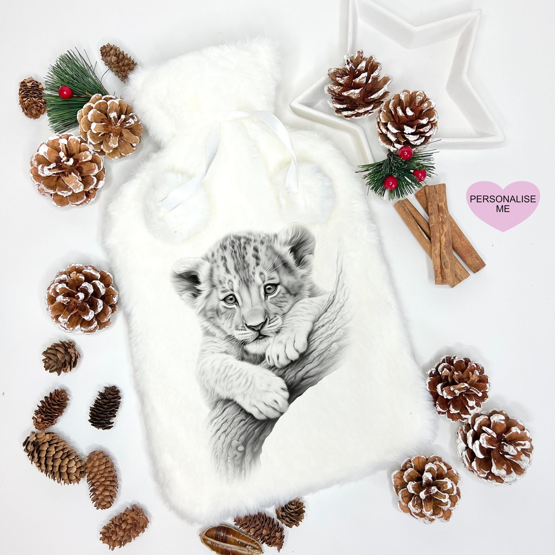 Hot Water Bottle, Hot Water Bottle Cover, Lion Cub Design Hot Water Bottle, Hot Water Bottle Gift Set