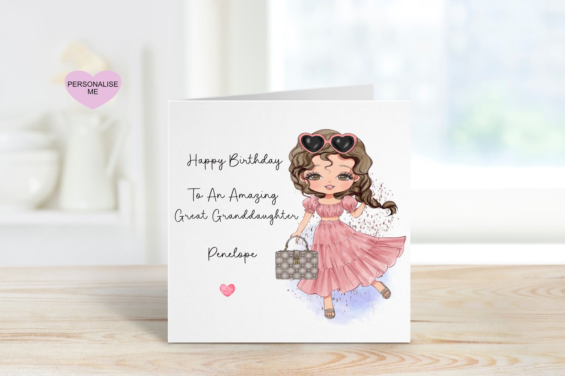 Great Granddaughter 13th Birthday Card, Birthday Card For Great Granddaughter, Personalised Birthday Card, Any Age Card