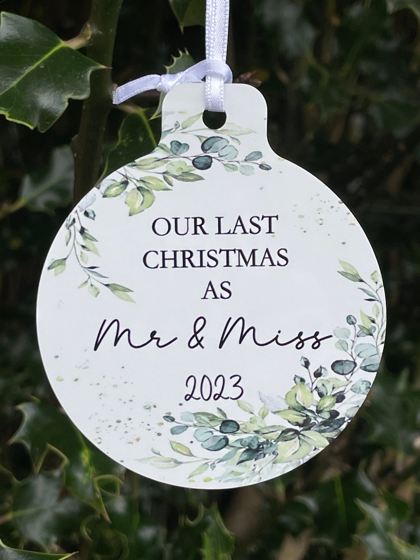 First Christmas As Mr And Mrs Bauble 2024, 1st Xmas As A Mrs Christmas Tree Decoration,