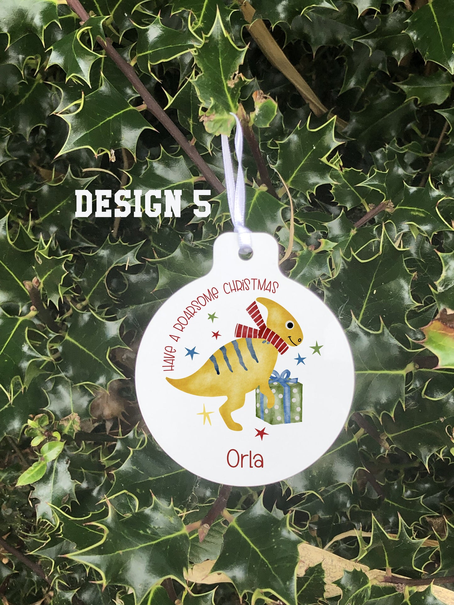 Dino Bauble, Dinosaur Christmas Bauble For Kids, Dinosaur Christmas Tree Decoration