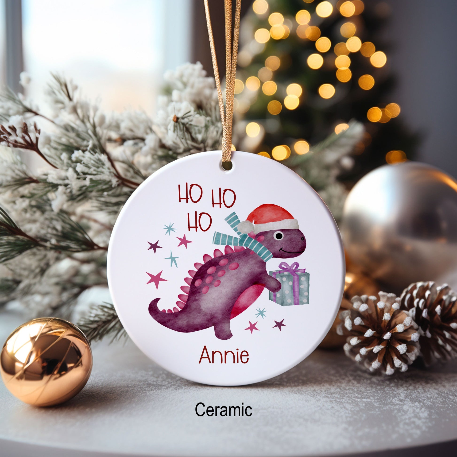 Dino Bauble, Dinosaur Christmas Bauble For Kids, Dinosaur Christmas Tree Decoration