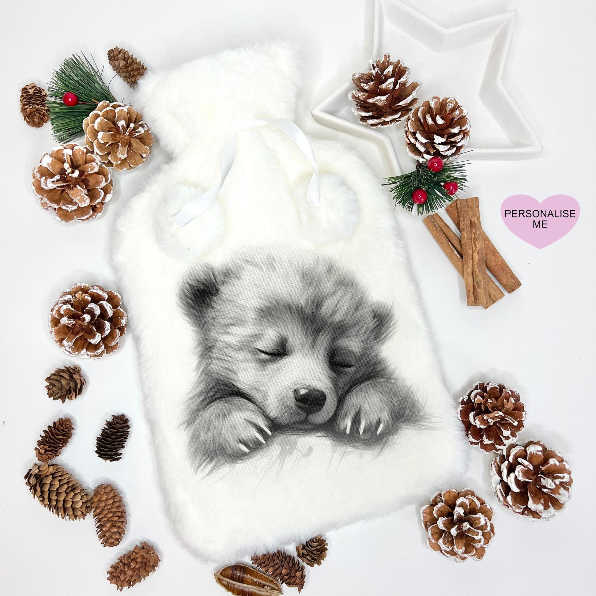 Sleepy Bear Hot Water Bottle, Personalised Bear Hot Water Bottle Gift, Gift For Granddaughter, Gift For Mum, Gift For Friend