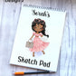 Sketch Book, Personalised Sketchbook, Fashion Girl Drawing Book, Granddaughter Gift, Daughter Stocking Filler, Christmas Gift