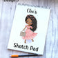 Sketch Book, Personalised Sketchbook, Fashion Girl Drawing Book, Granddaughter Gift, Daughter Stocking Filler, Christmas Gift