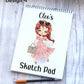 Sketch Book, Personalised Sketchbook, Fashion Girl Drawing Book, Granddaughter Gift, Daughter Stocking Filler, Christmas Gift