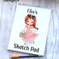 Sketch Book, Personalised Sketchbook, Fashion Girl Drawing Book, Granddaughter Gift, Daughter Stocking Filler, Christmas Gift