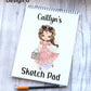 Sketch Book, Personalised Sketchbook, Fashion Girl Drawing Book, Granddaughter Gift, Daughter Stocking Filler, Christmas Gift