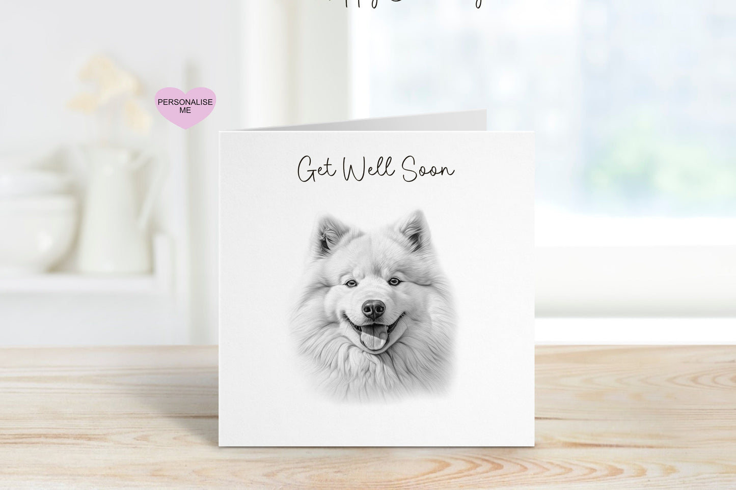 Get Well Soon Card, Dog Design Get Well Soon Card, Personalised Dog Get Well Soon Card