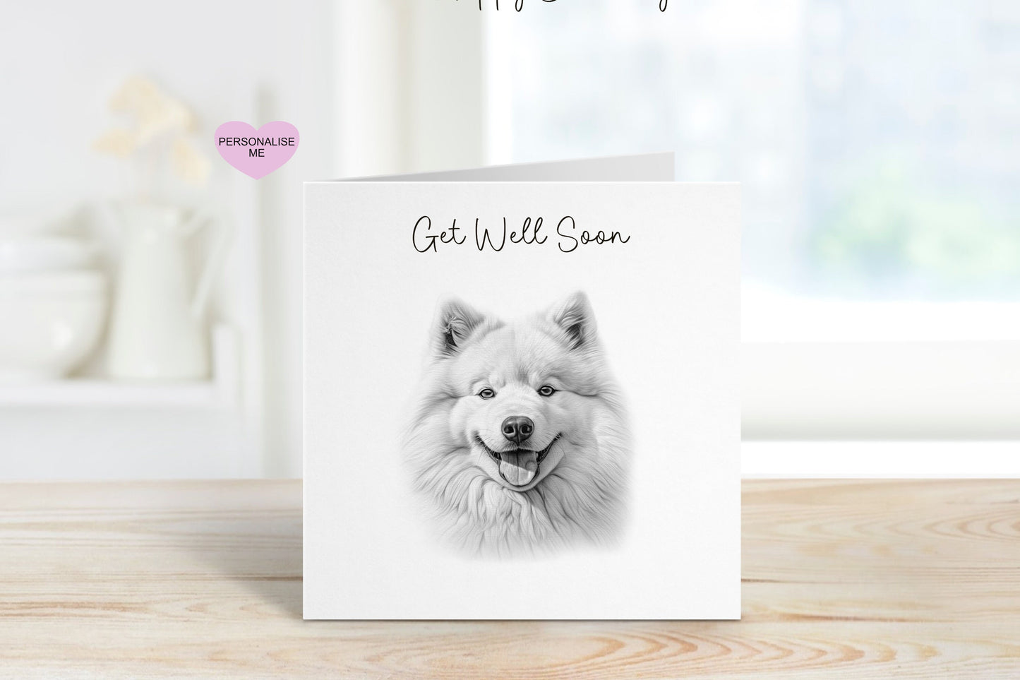 Get Well Soon Card, Dog Design Get Well Soon Card, Personalised Dog Get Well Soon Card