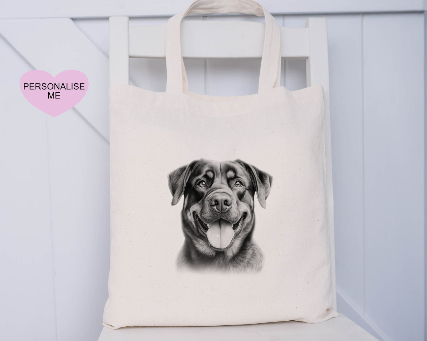 Dog Tote Bag, Personalised Tote Bag, Rottweiler, Black Lab, Golden Lab, Cockapoo, Yorkie, Pitbull, Staff, Springer Spaniel, Cocker, Samoyed