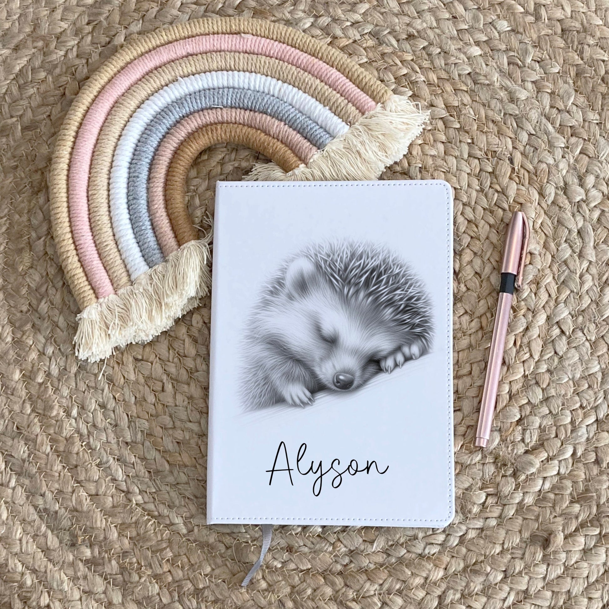 Hedgehog Notebook, Personalised Notebook, Personalised Gift For Her Or Him, Journal, Pet Notebook,Animal Gift, Xmas Gift
