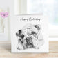Bulldog Birthday Card, Personalised Bulldog Card, Birthday Card For Bulldog Lovers