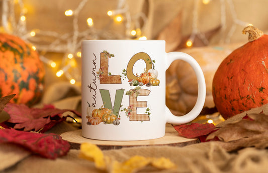 Love Autumn Mug, Fall Mug, Pumpkin Spice And All Things Nice, Autumn Gifts, Autumn Mug