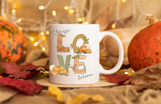 Love Autumn Mug, Fall Mug, Pumpkin Spice And All Things Nice, Autumn Gifts, Autumn Mug