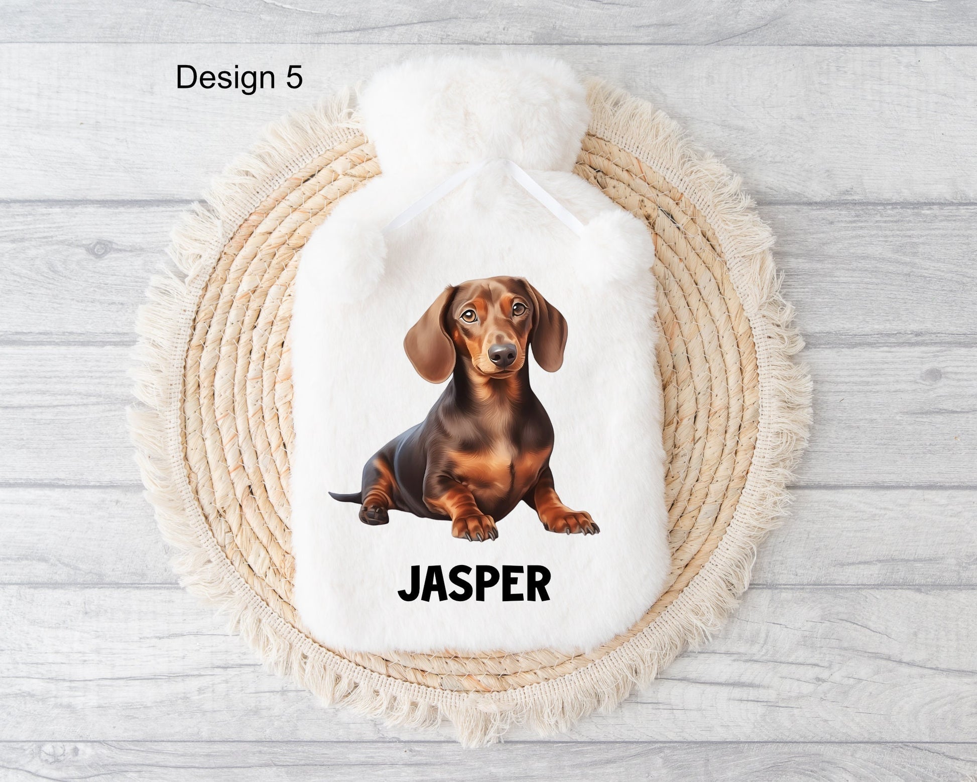 Brown Dachshund Hot Water Bottle, Personalised Hot Water Bottle, Hot Water Bottle Cover