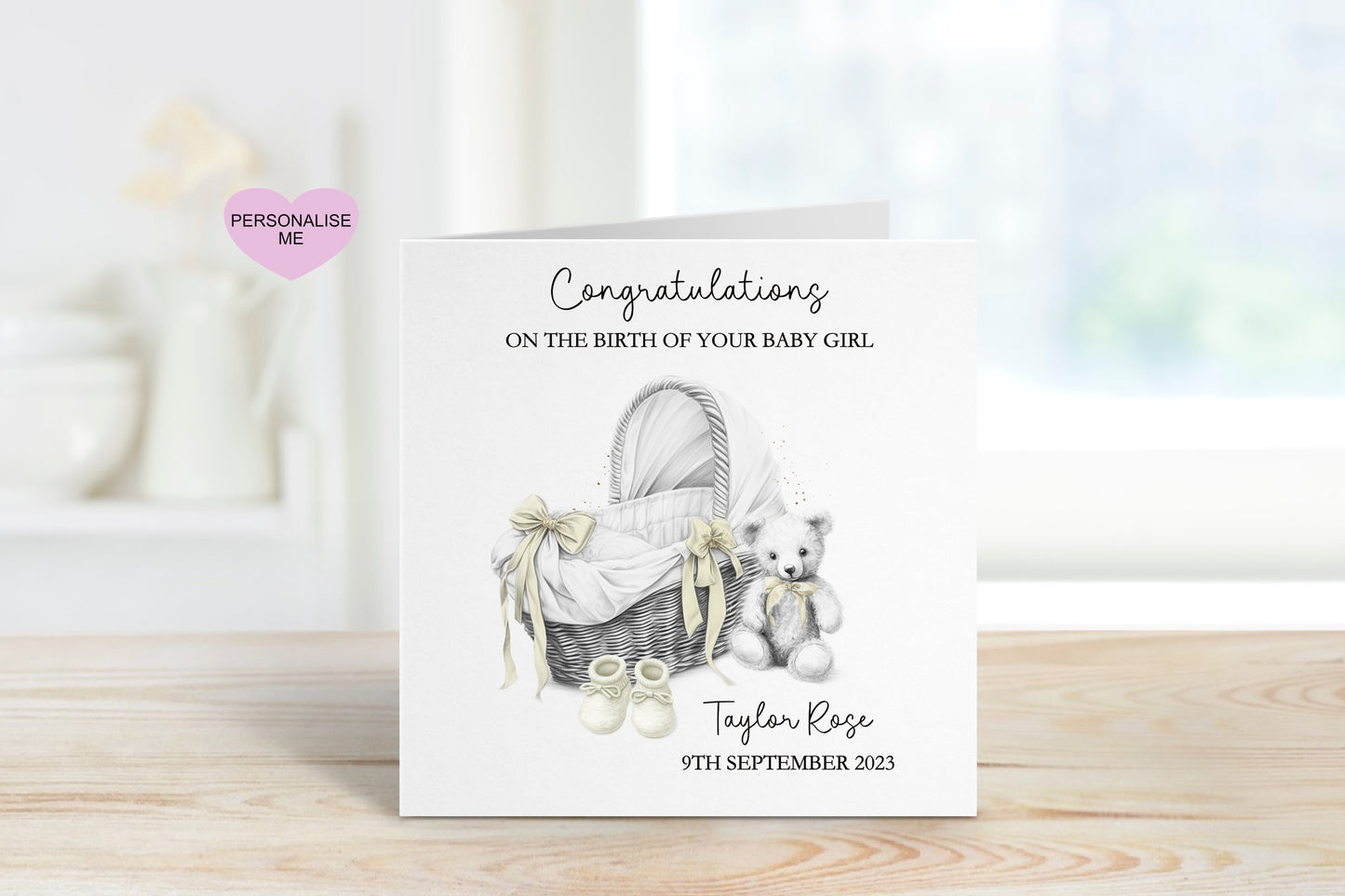 New Baby Girl Card, Welcome To The World, Baby Girl Card, Congratulations New Baby Card, New Daughter Card