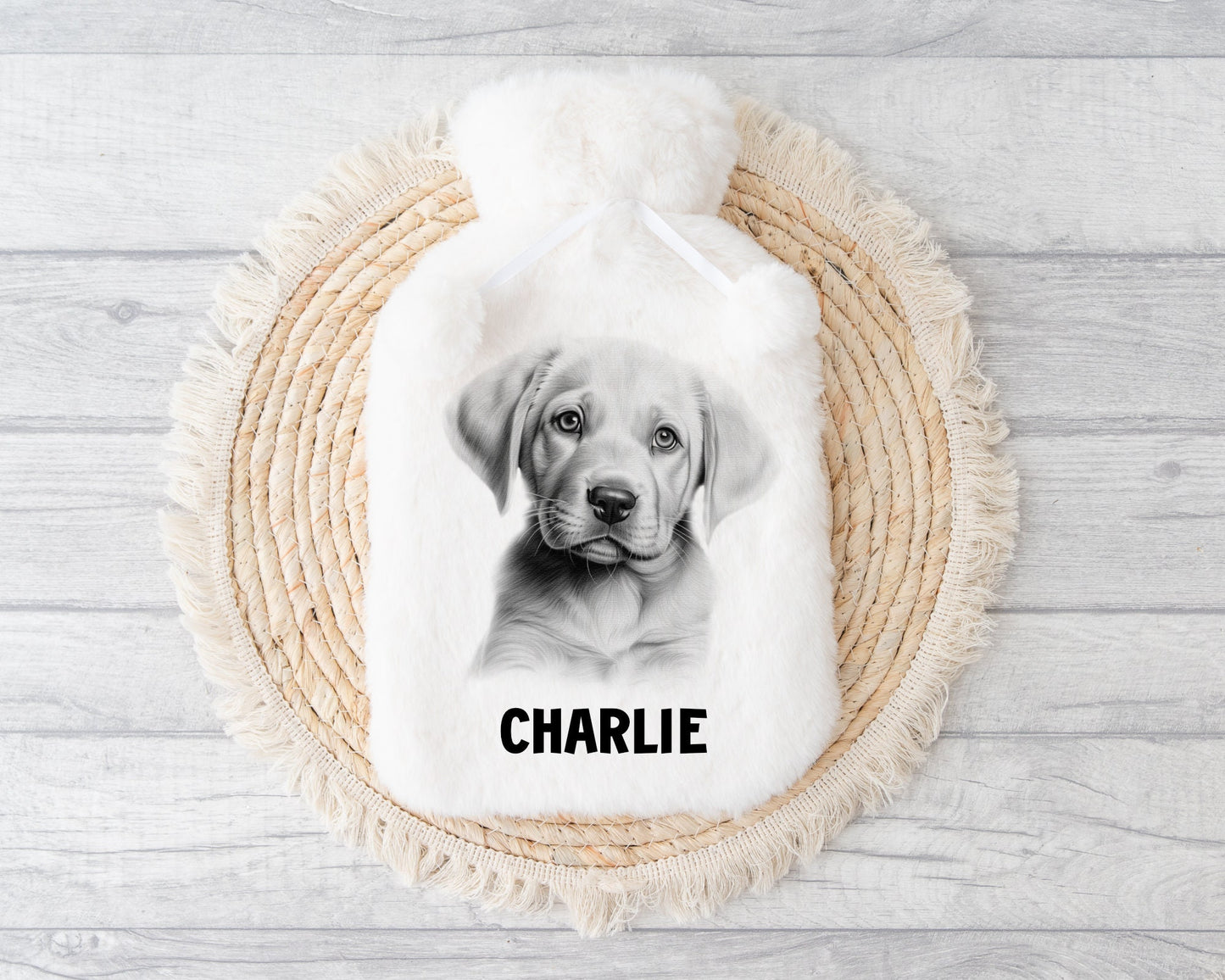 Dog Hot Water Bottle, Personalised Hot Water Bottle, Black Lab, Golden Lab, Yorkie, Samoyed, Pit Bull, Rottweiler, Staff, Cocker, Springer