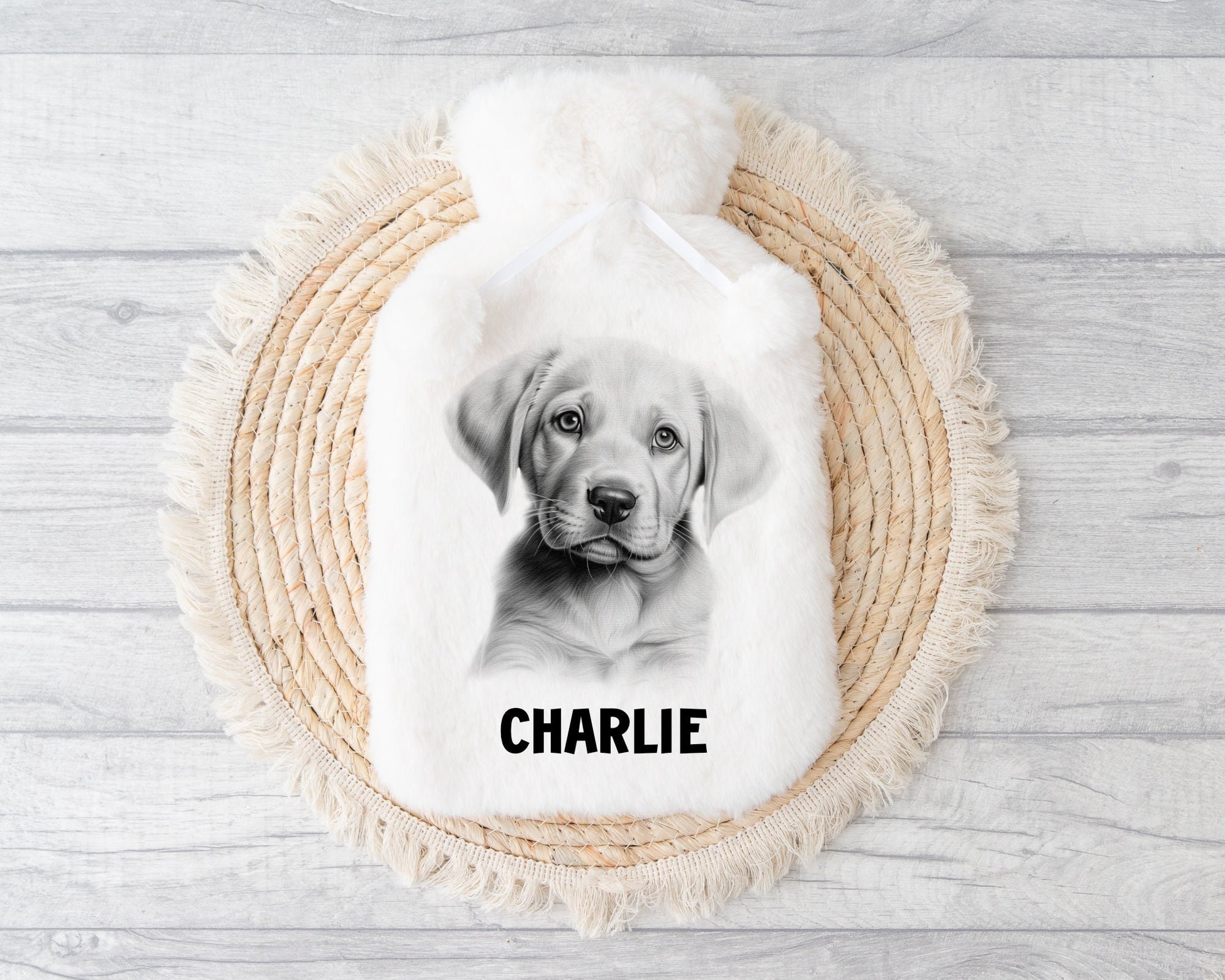 Dog Hot Water Bottle, Personalised Hot Water Bottle, Black Lab, Golden Lab, Yorkie, Samoyed, Pit Bull, Rottweiler, Staff, Cocker, Springer