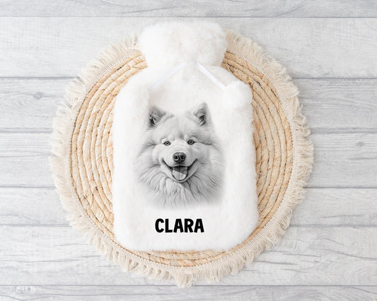 Dog Hot Water Bottle, Personalised Hot Water Bottle, Black Lab, Golden Lab, Yorkie, Samoyed, Pit Bull, Rottweiler, Staff, Cocker, Springer