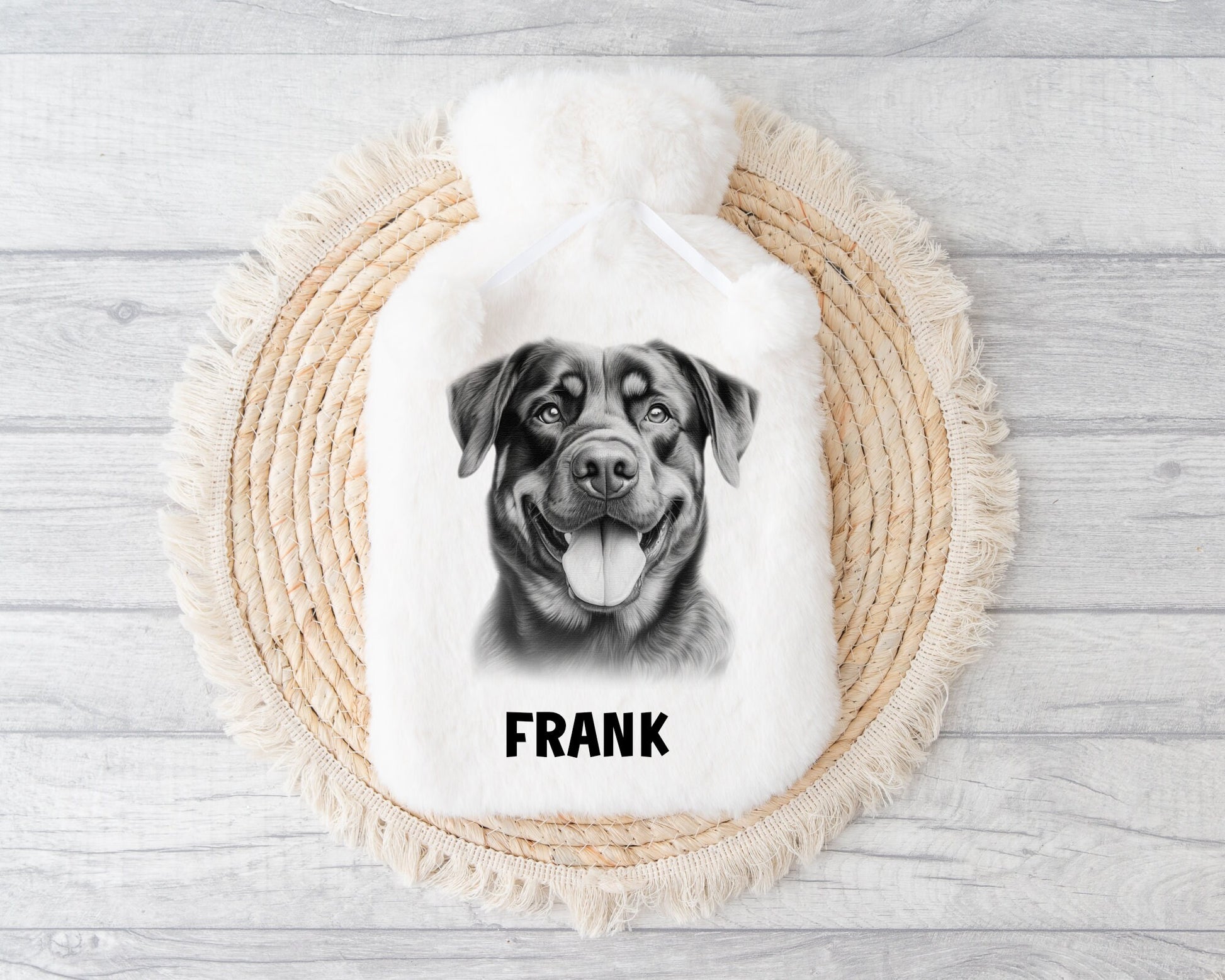 Dog Hot Water Bottle, Personalised Hot Water Bottle, Black Lab, Golden Lab, Yorkie, Samoyed, Pit Bull, Rottweiler, Staff, Cocker, Springer