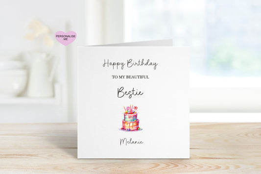 Personalised Bestie Birthday Card, Birthday Card For Bestie, Birthday Cards For Any age, 40th Birthday For Friend
