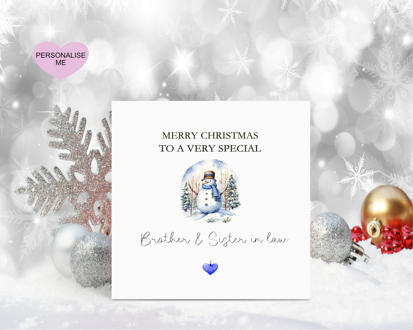 Brother & Sister In Law Christmas Card, Christmas Card For Brother, Personalised Christmas Card, Christmas Tree Card