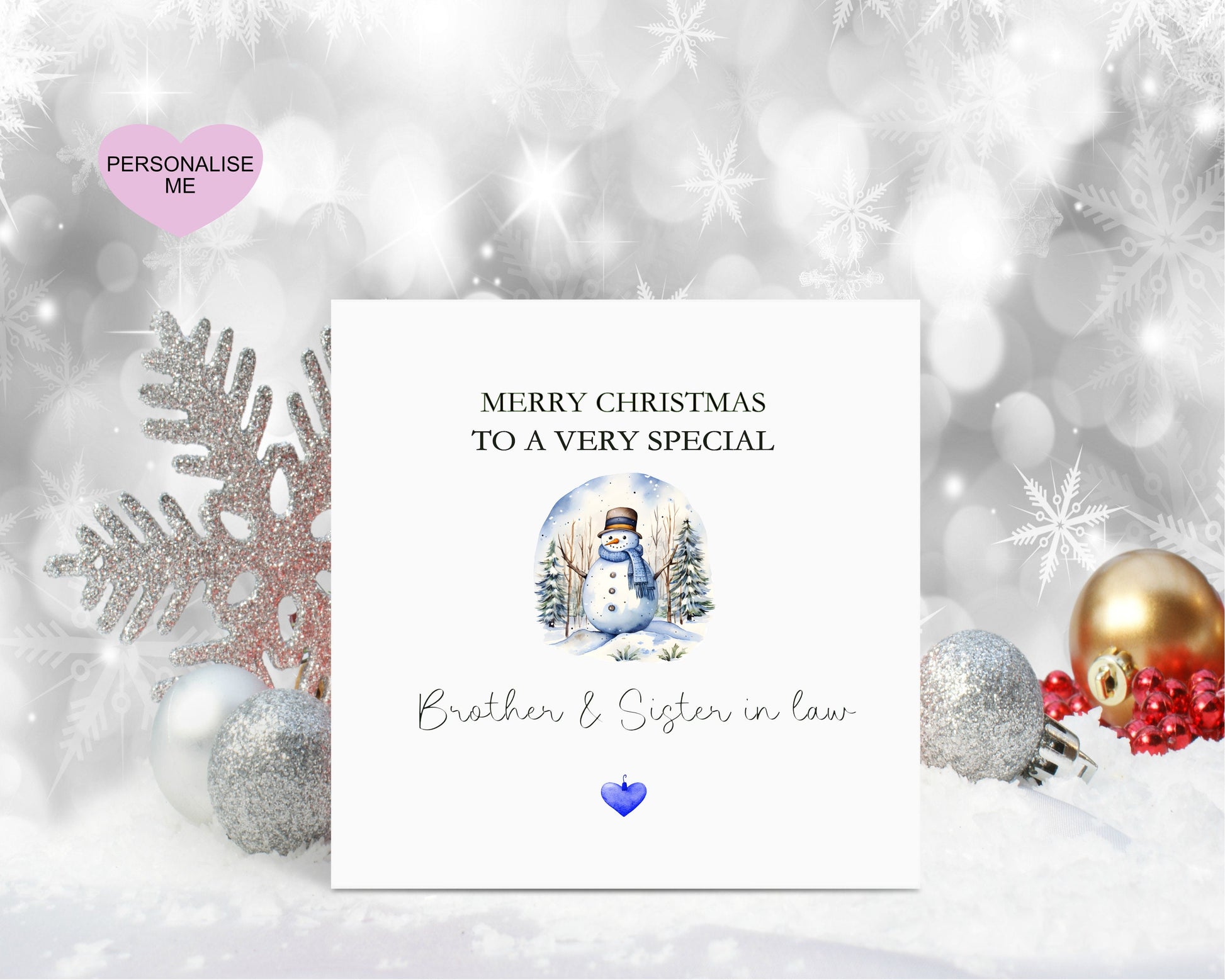 Brother & Sister In Law Christmas Card, Christmas Card For Brother, Personalised Christmas Card, Christmas Tree Card