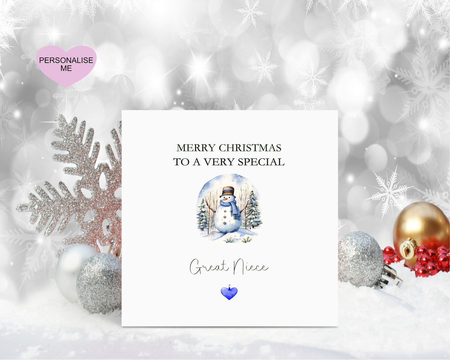 Cousin Christmas Card, Christmas Card For Cousin, Personalised Christmas Card, Snowman Christmas Card