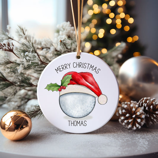 Golf Christmas Tree Decoration, Personalised Golf Christmas Tree Bauble, Sports Christmas Decoration