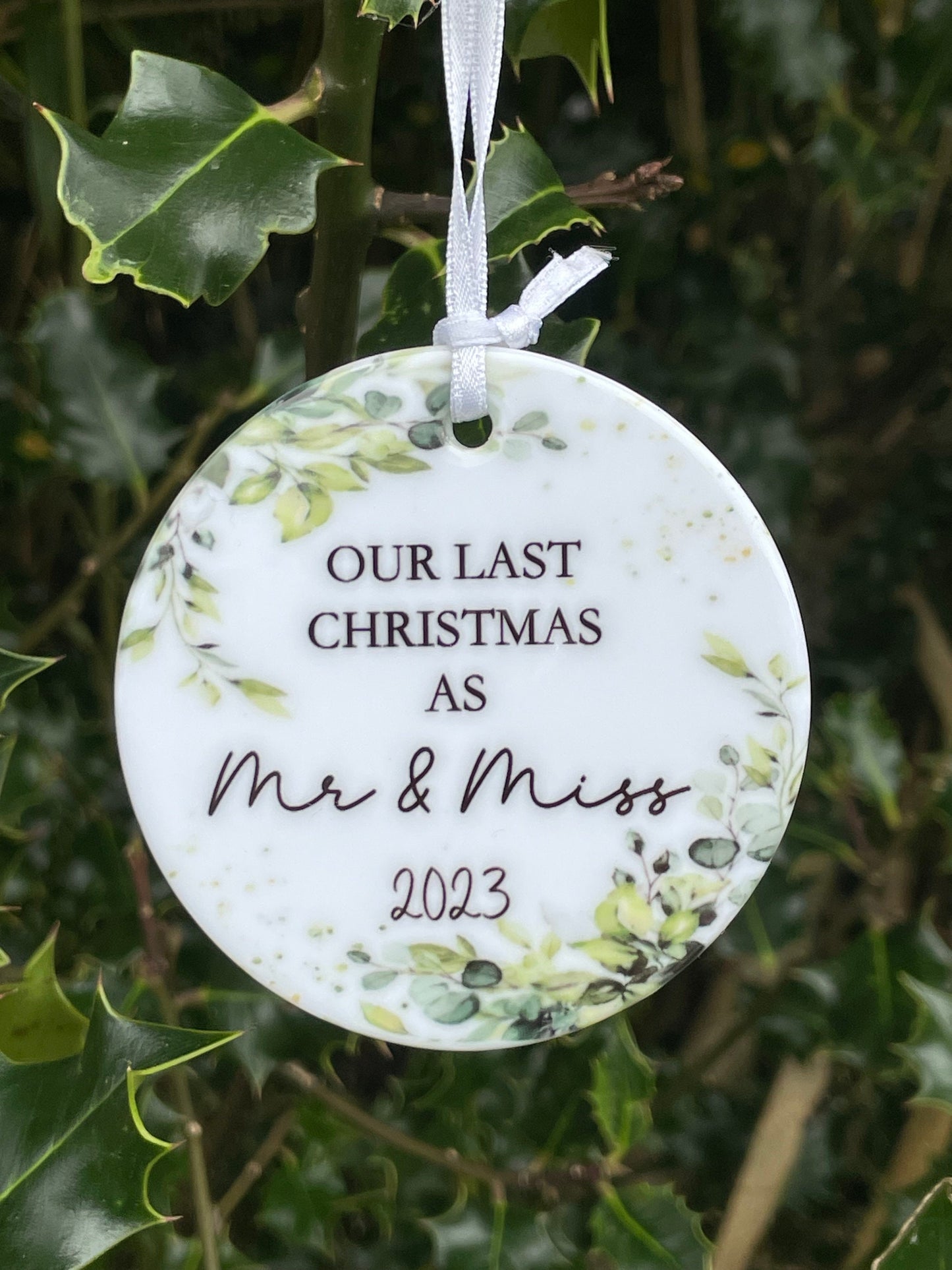First Christmas As Mr And Mrs Bauble 2024, 1st Xmas As A Mrs Christmas Tree Decoration,