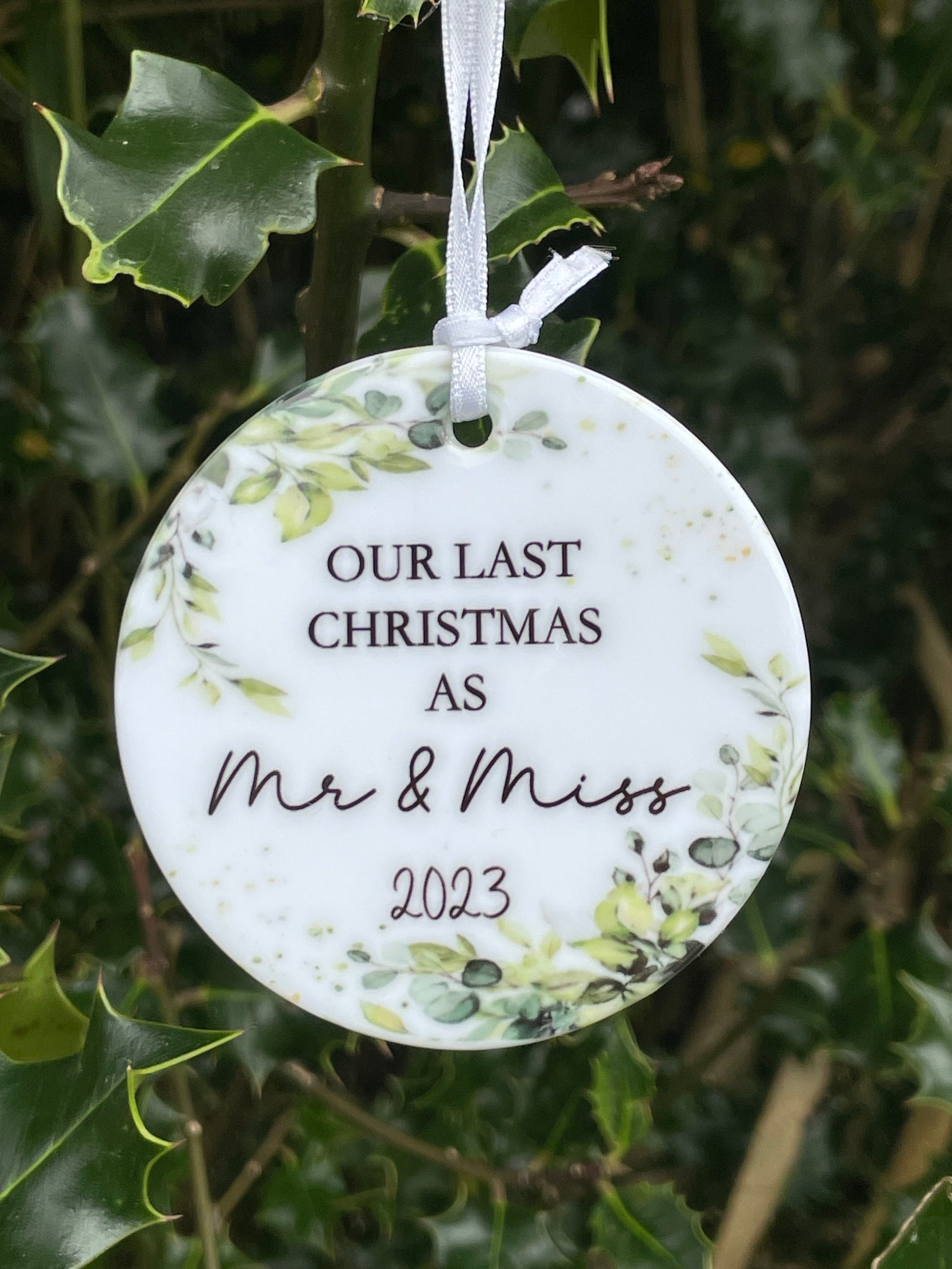 First Christmas As Mr And Mrs Bauble 2024, 1st Xmas As A Mrs Christmas Tree Decoration,