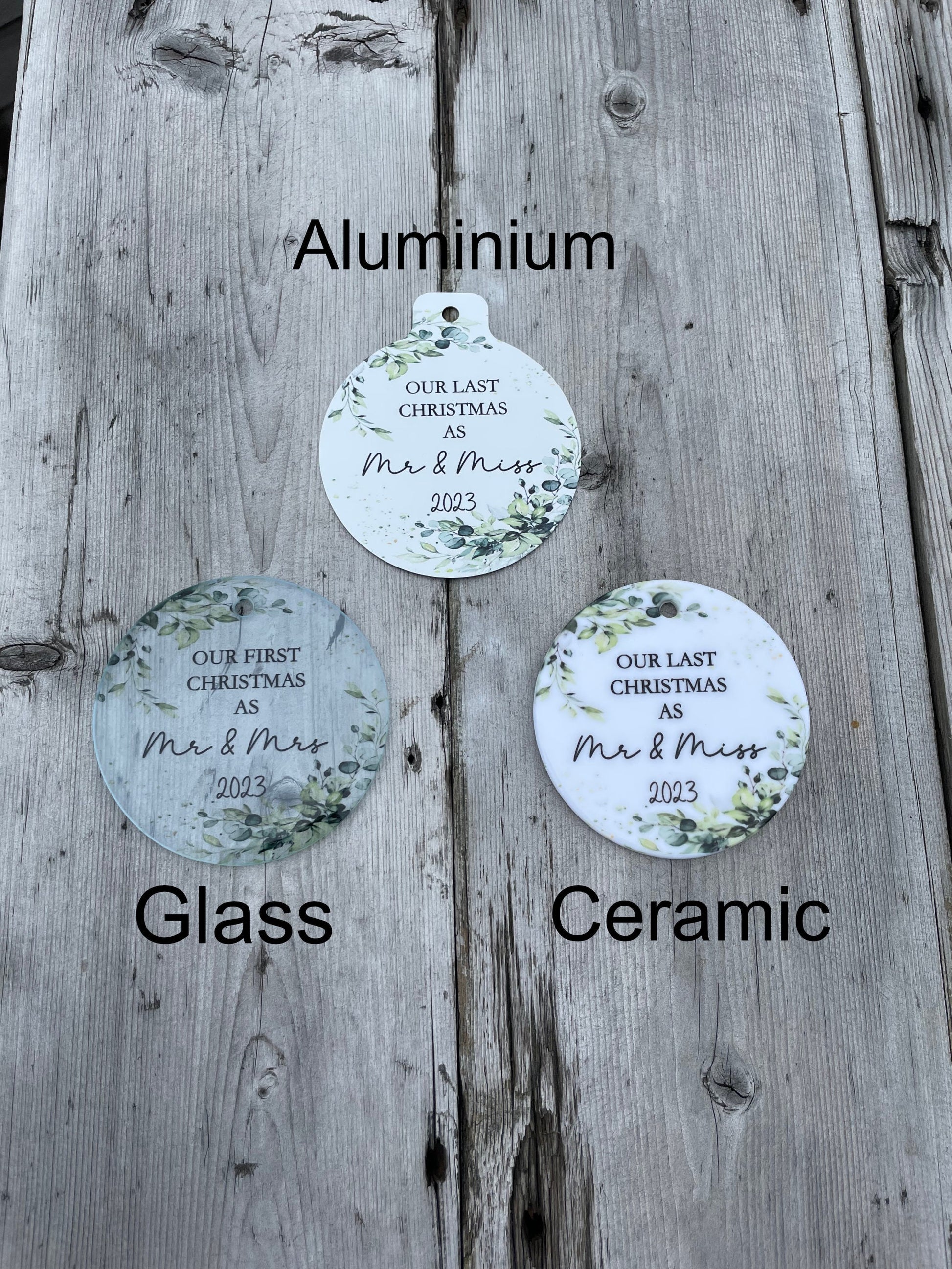 First Christmas As Mr And Mrs Bauble 2024, 1st Xmas As A Mrs Christmas Tree Decoration,