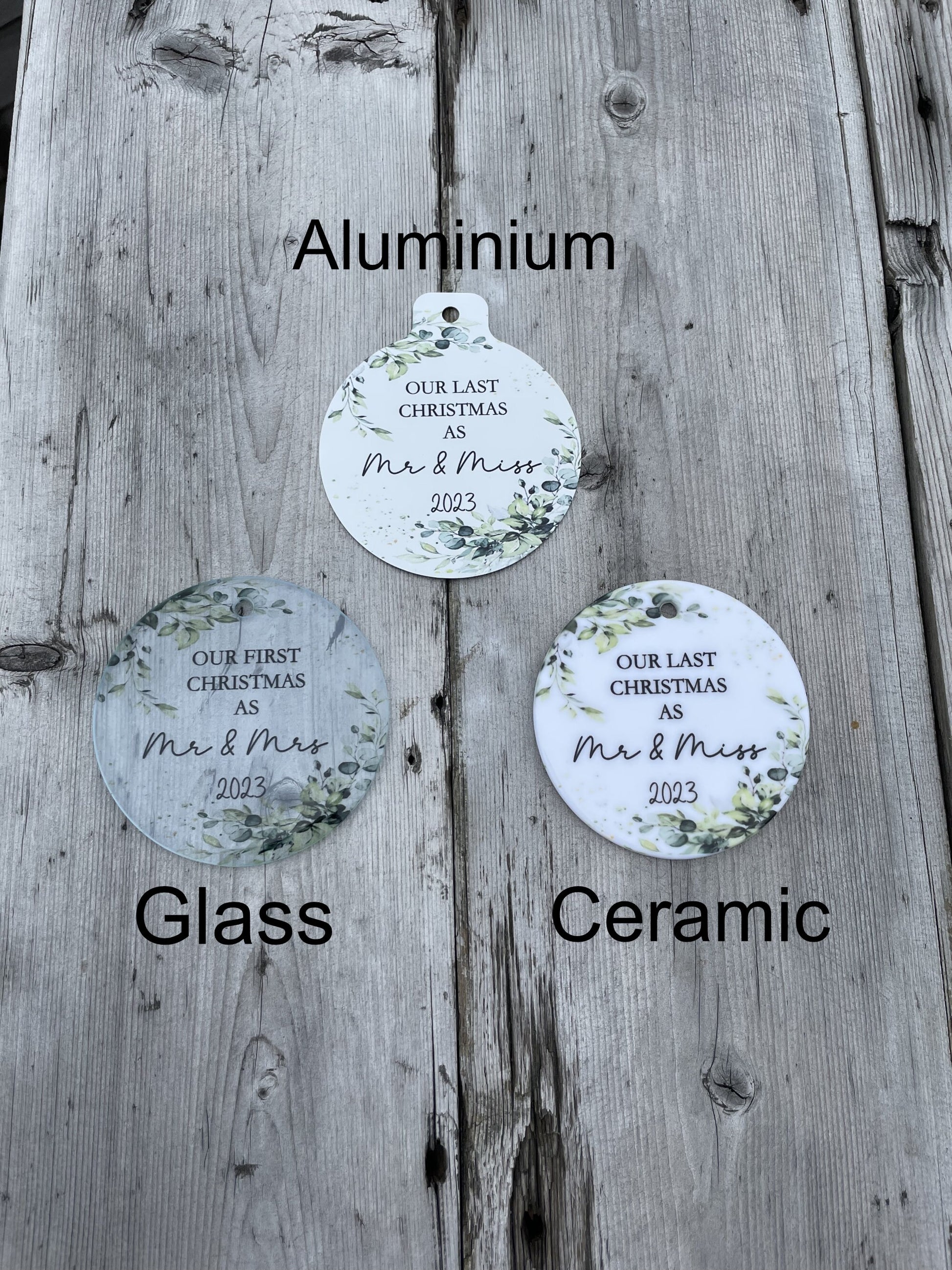 First Christmas As Mr And Mrs Bauble 2024, 1st Xmas As A Mrs Christmas Tree Decoration,