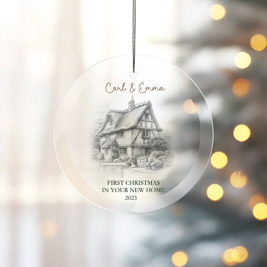 1st Christmas In Your New Home Bauble, Personalised First Christmas In Your New Home Tree Decoration