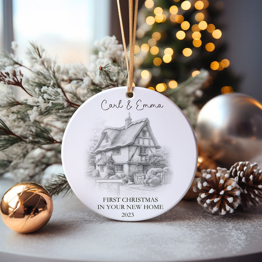 1st Christmas In Your New Home Bauble, Personalised First Christmas In Your New Home Tree Decoration, Christmas In July