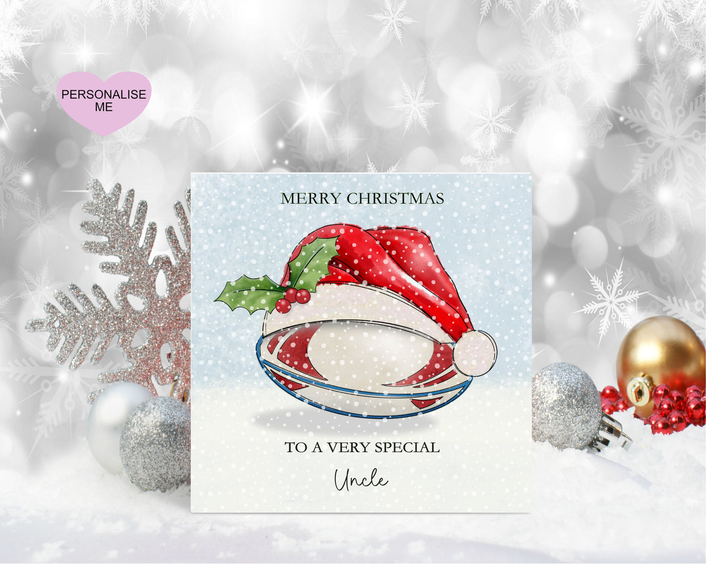 Rugby Christmas Card, Great Nephew Christmas Card, Christmas Card For Great Nephew Personalised Christmas Card