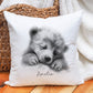 Sleepy Bear Cushion, Personalised Bear Cushion Gift, Luxury Cushion Gift For Granddaughter, Gift For Mum, Gift For Friend