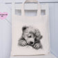 Sleepy Bear Tote Bag, Personalised Bear Tote Bag, Gift For Granddaughter, Gift For Mum, Gift For Friend