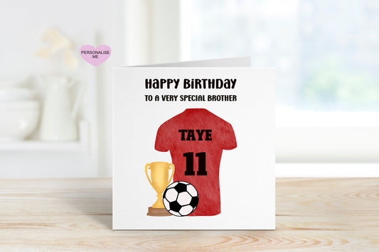 Brother Football Top Birthday Card, Birthday Card For Brother, Any Age Card, 1st, 2nd, 3rd, 4th, 5th, 6th
