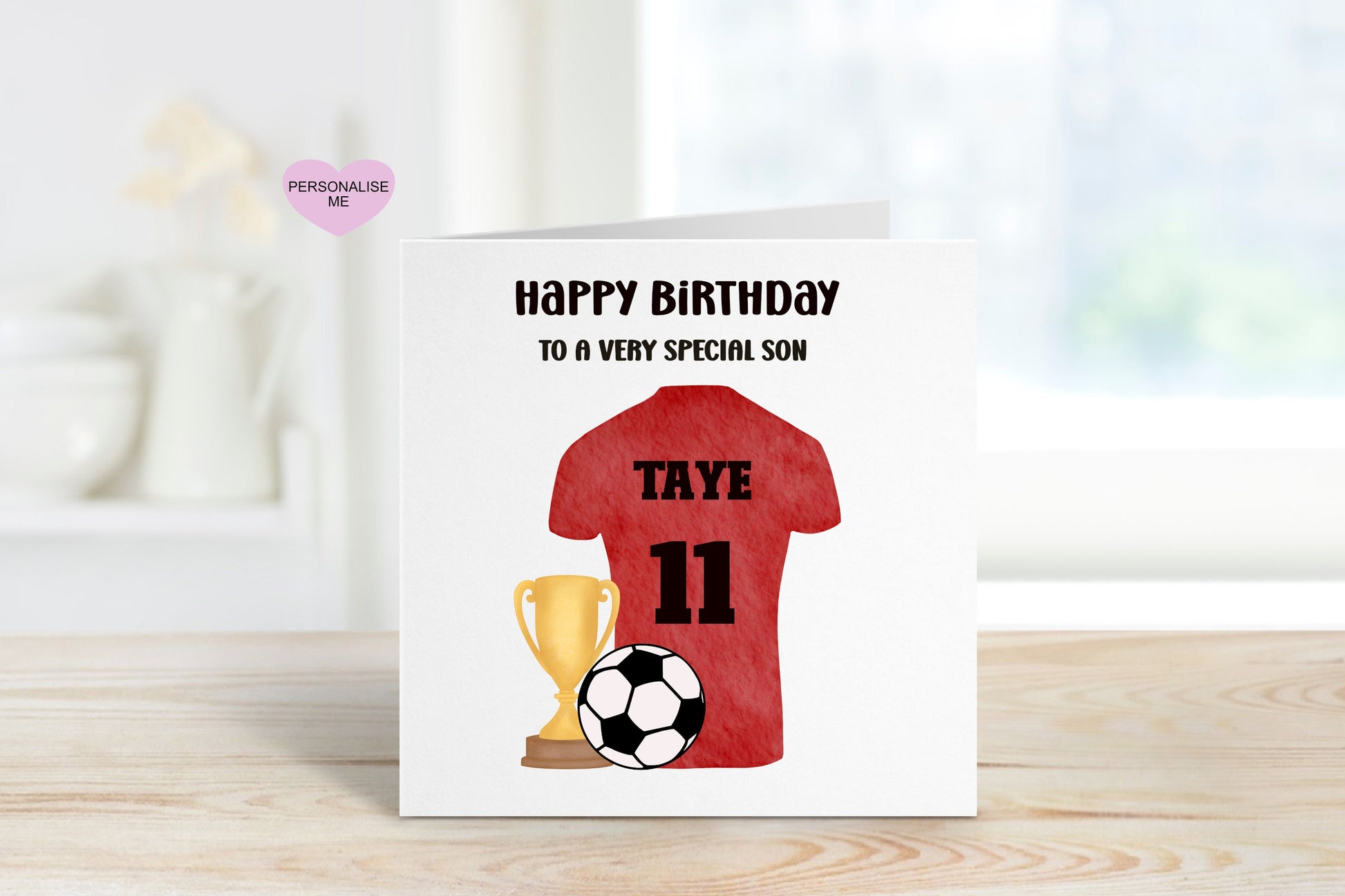 Son Football Top Birthday Card, Birthday Card For Son, Any Age Card, 1st, 2nd, 3rd, 4th, 5th, 6th