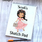 Sketch Book, Personalised Sketchbook, Fashion Girl Drawing Book, Granddaughter Gift, Daughter Stocking Filler, Christmas Gift