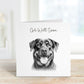 Get Well Soon Card, Dog Design Get Well Soon Card, Personalised Dog Get Well Soon Card