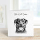 Get Well Soon Card, Dog Design Get Well Soon Card, Personalised Dog Get Well Soon Card