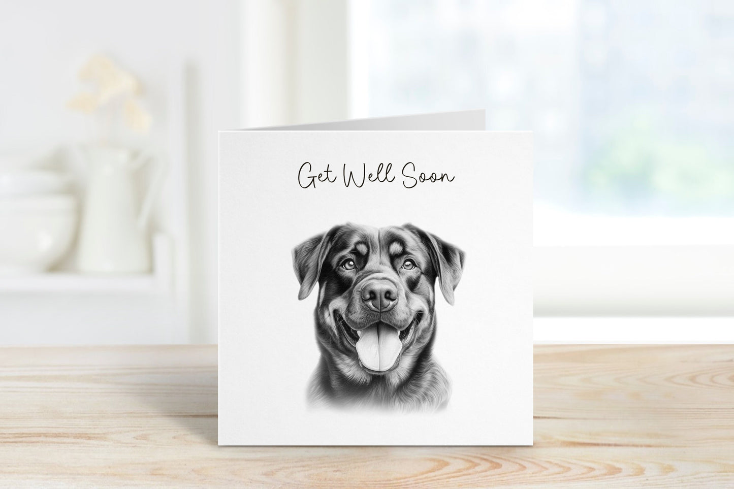 Get Well Soon Card, Dog Design Get Well Soon Card, Personalised Dog Get Well Soon Card