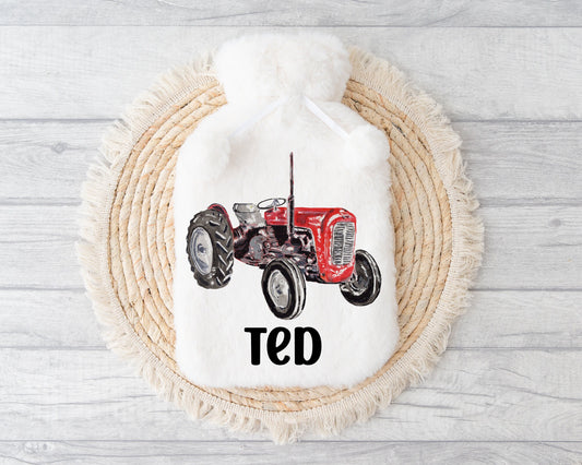 Hot Water Bottle, Tractor Gift, Personalised Hot Water Bottle, Christmas Gift Boys, Xmas Gift For Grandson, Granddaughter Gifts