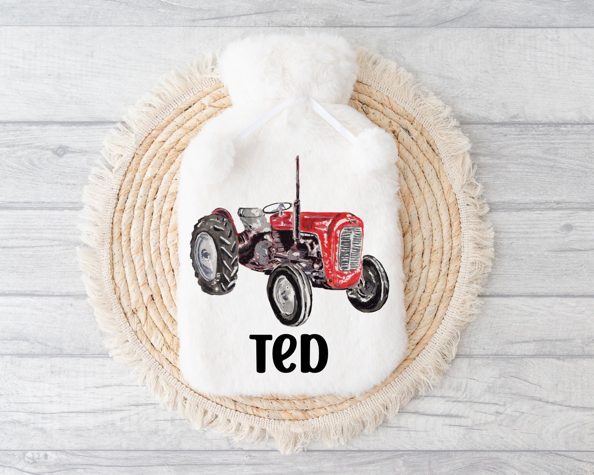 Tractor Hot Water Bottle, Hot Water Bottle, Tractor Gift, Personalised Hot Water Bottle, Christmas Gift Boys, Xmas Gift For Grandson